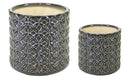 Melrose Geometric Pattern Ceramic Pot Set of 2 Planter