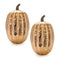 Melrose LED Mercury Glass Pumpkin Decor (Set of 2) Orange Farmhouse Glass LED Fa