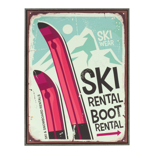 Melrose Framed Ski Lodge Wall Sign 15.5"H