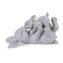Melrose Laying Rabbit with Baby Bunny Figurine (Set of 2) Gray Decor