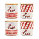 Melrose Ceramic Peppermint Candy Canister (Set of 4)