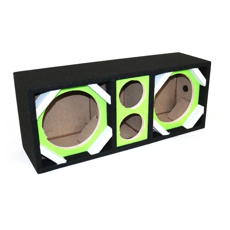 DEEJAY LED 8" Dual Woofer & Tweeter Empty Chuchera Speaker Enclosure – Green