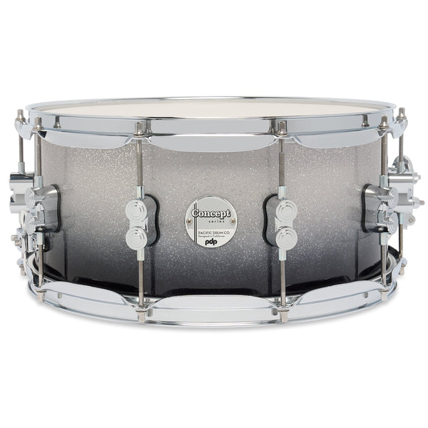 PDP Concept Maple 6.5x14 Snare - Silver to Black Fade Lacquer - PDCM6514SSSB
