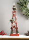 Melrose Lighted Winter Church Display with Pine Accents and Snowy Finish 19"H