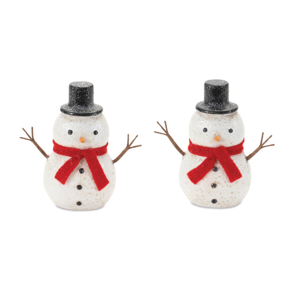 Melrose Glittered Snowman Figurine (Set of 6)