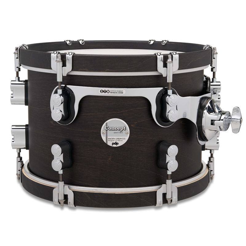 PDP Concept Classic 8x12" Mounted Tom – Ebony Stain with Ebony Hoops