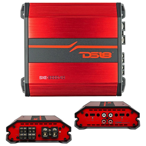DS18 SXE-2000.4D/RD 4-Channel Class D Amplifier - Red