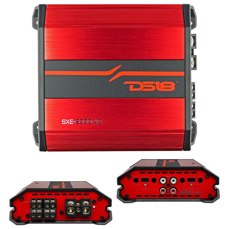 DS18 SXE-2000.4D/RD 4-Channel Class D Amplifier - Red