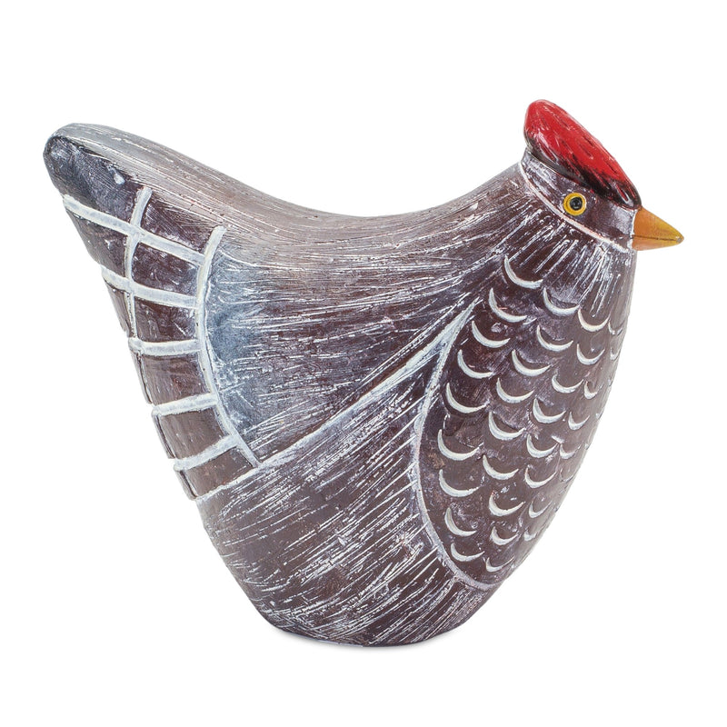 Etched Chicken Shelf Sitter with Wood Grain Design (Set of 6)