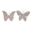 Melrose Carved Butterfly Shelf Sitter (Set of 4) Beige Decor Home Accent