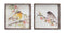 Melrose Wood Framed Watercolor Bird Plaque Wall Decor, Rustic, Wood