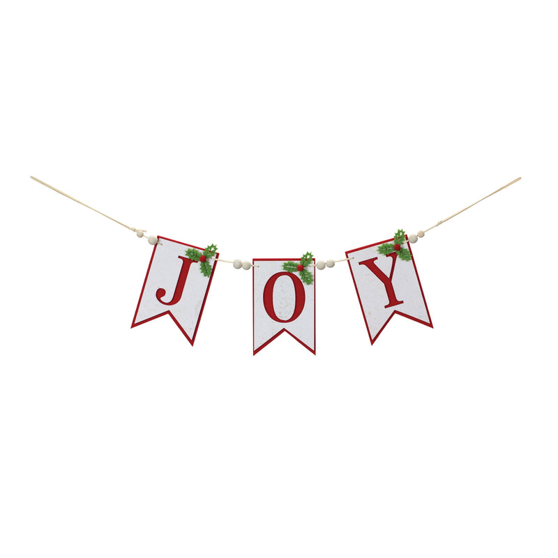 Melrose Joy Holiday Banner Garland 21"L