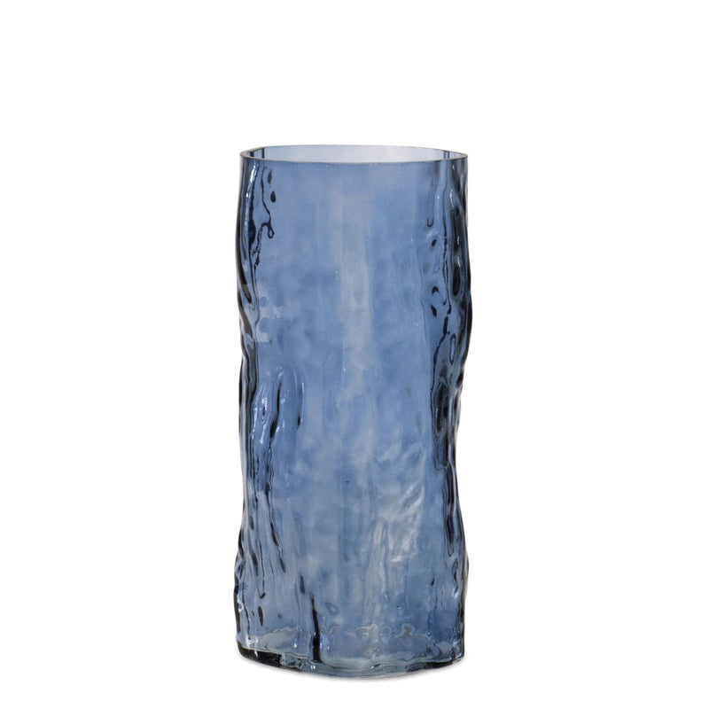 Melrose Blue Wavy Glass Vase (Set of 2)