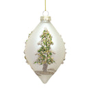 Painted Snowy Pine Tree Ball Ornament (Set of 6)