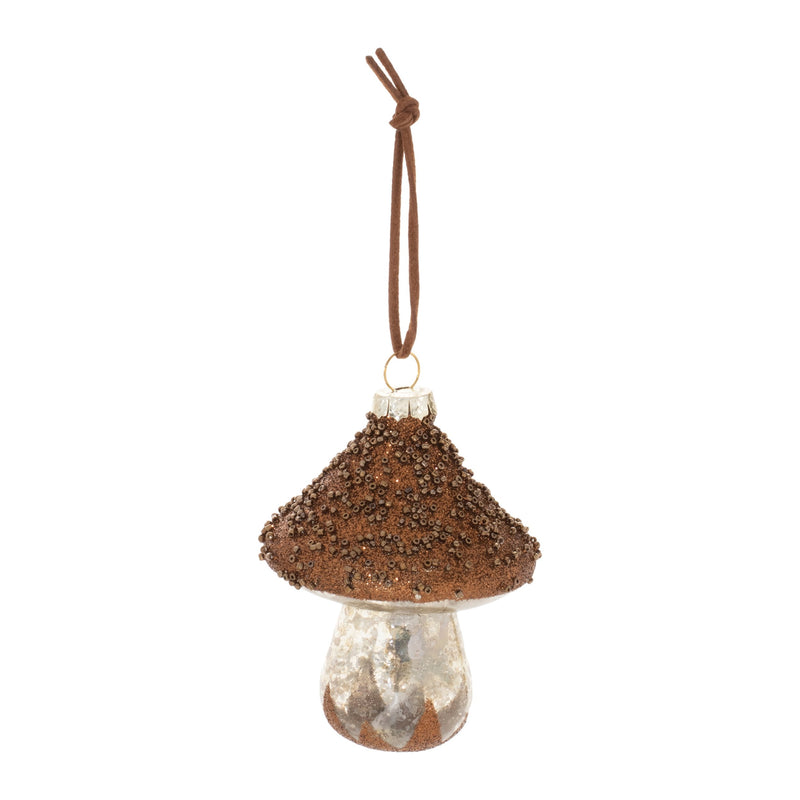 Melrose Beaded Glass Mushroom Ornament (Set of 6)