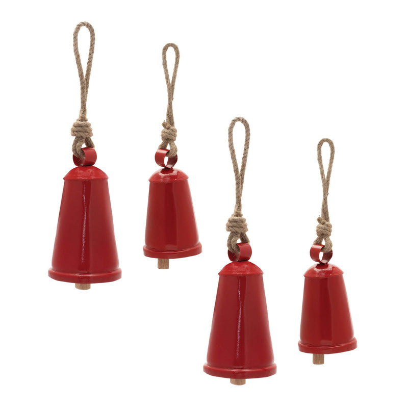 Melrose Rustic Metal Bell Ornament (Set of 4)