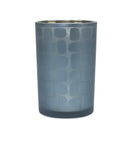 Melrose Navy Frosted Glass Candle Holder (Set of 2)