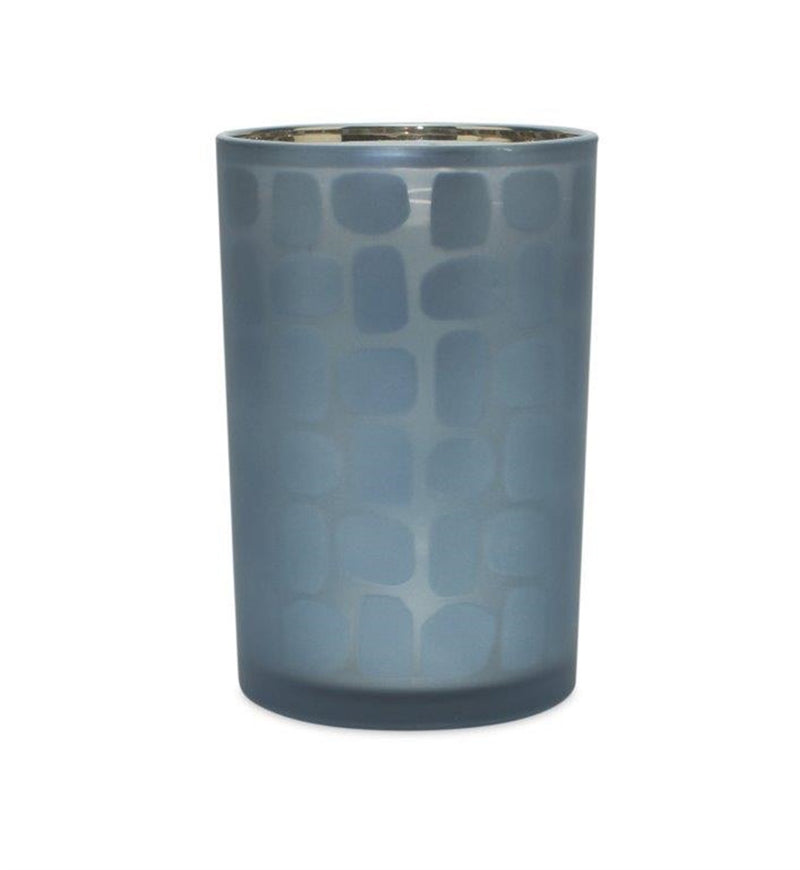 Melrose Navy Frosted Glass Candle Holder (Set of 2)
