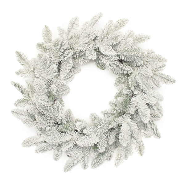 Melrose Snowy Flocked Pine Wreath 24"D