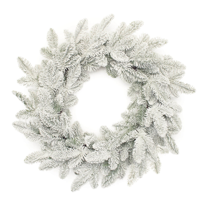 Melrose Snowy Flocked Pine Wreath 24"D