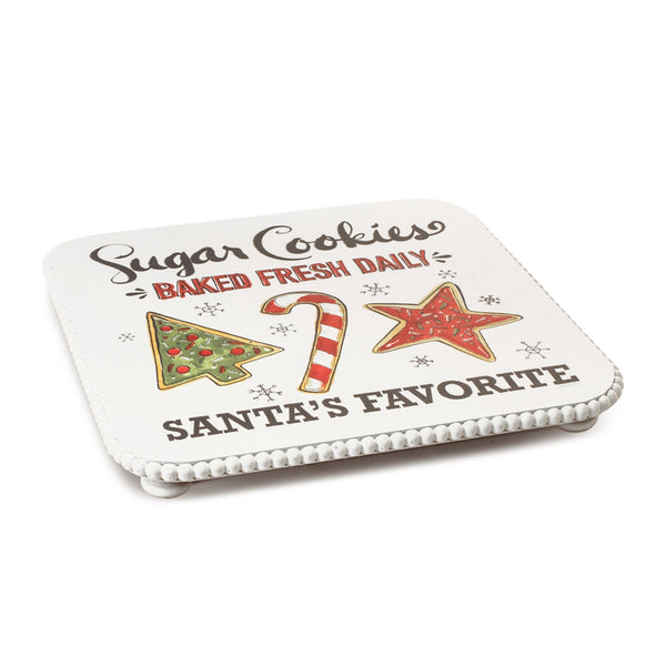 Melrose Santa's Favorite Cookie Plate Pedestal 14.25"D