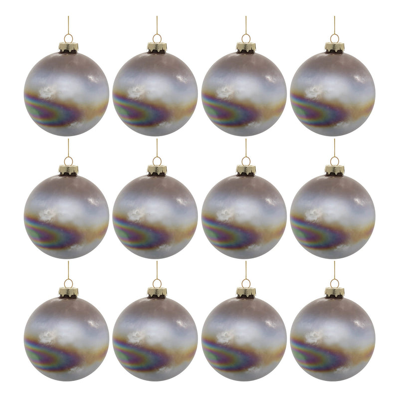 Melrose Iridescent Glass Ball Ornament (Set of 12)