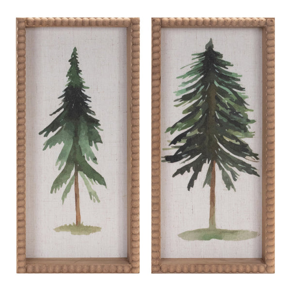 Melrose Framed Pine Tree Plaque (Set of 2)