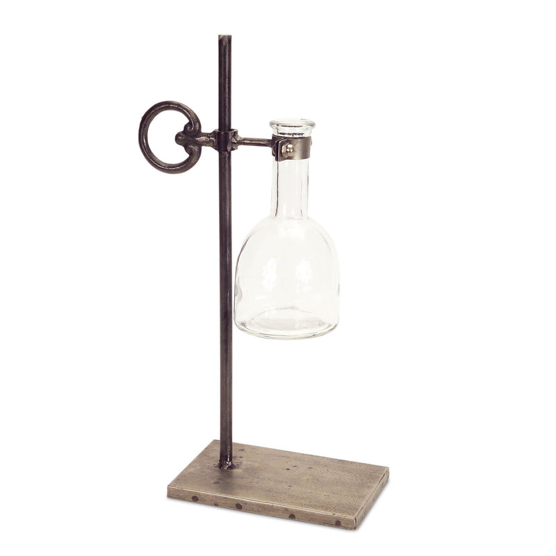 Melrose Hanging Bud Vase with Metal Stand (Set of 2)