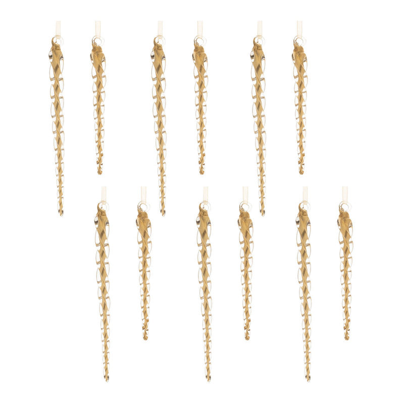 Melrose Swirled Glass Icicle Ornament (Set of 12)