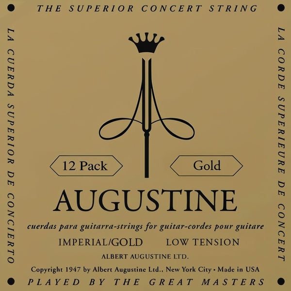 Augustine Imperial/Gold Low Tension Nylon Guitar Strings - 12 Packs of 6 Strings