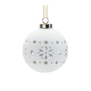Melrose Porcelain Cut Out Ball Ornament with Nordic Design (Set of 6)
