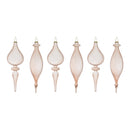 Melrose Ribbed Glass Finial Ornament (Set of 6)