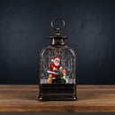 Melrose LED Snow Globe Lantern with Santa and Dog 11.25"H