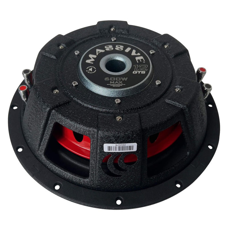 Massive Audio 12" 300 Watts RMS Dual 4 Ohm Shallow Subwoofer – GTS12