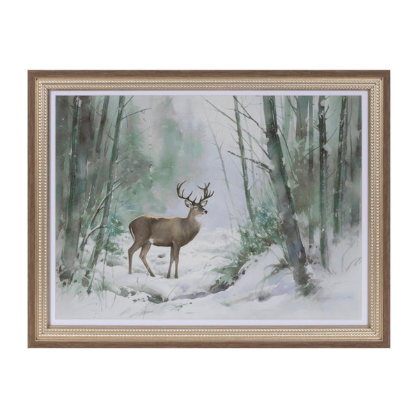 Melrose Framed Woodland Deer Print 16"L