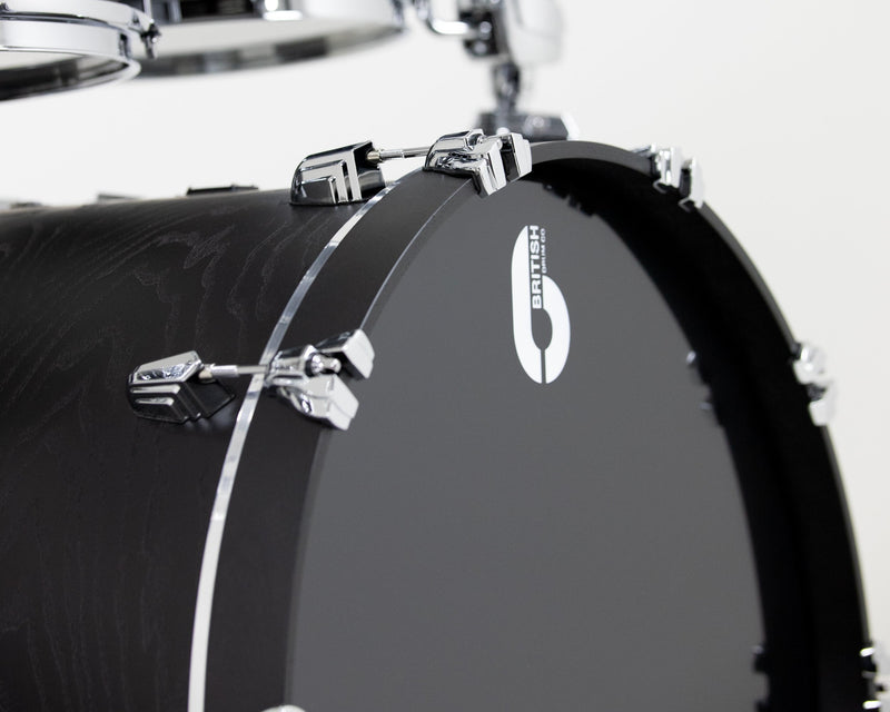 British Drum Co Raven Club Drum Shell Kit (12", 16", 22") - Black Ash Birch