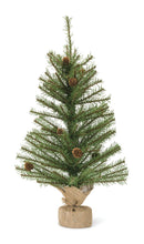 Melrose Mini Pine Tree with Burlap Bag Base and Pinecone Accents (Set of 2)