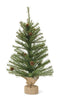 Melrose Mini Pine Tree with Burlap Bag Base and Pinecone Accents (Set of 2)