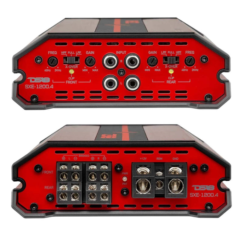 DS18 SXE-1200.4/RD 4-Channel 400W RMS Amplifier - Red