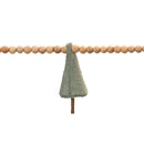 Melrose Wood Bead and Felt Pine Tree Garland (Set of 2)
