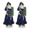 Melrose Hooded Santa with Frosted Pine Tree (Set of 2)