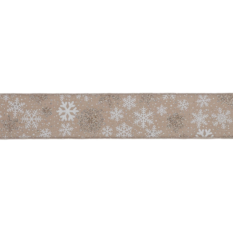 Melrose Snowflake Print Wired Ribbon 2.5" x 10 Yds.