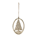 Melrose Etched Metal Pine Tree Ornament (Set of 12)