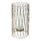 Melrose Geometric Iron Candle Holder with Glass Hurricane