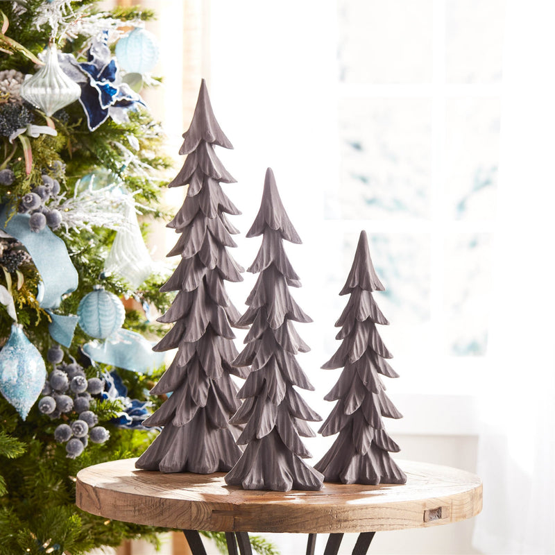 Melrose Velvet Pine Tree (Set of 3)