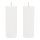Melrose FIA Wick White Pillar Candle (Set of 2)