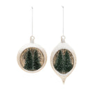Melrose Mercury Glass Ornament with Pine Trees (Set of 6)