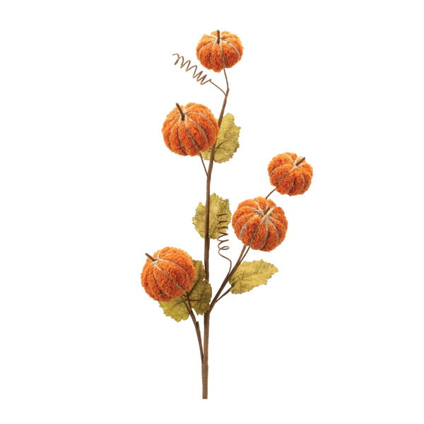 Melrose Plush Fall Pumpkin Spray (Set of 2)