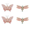 Melrose Floral Etched Butterfly and Dragonly Shelf Sitter (Set of 4)