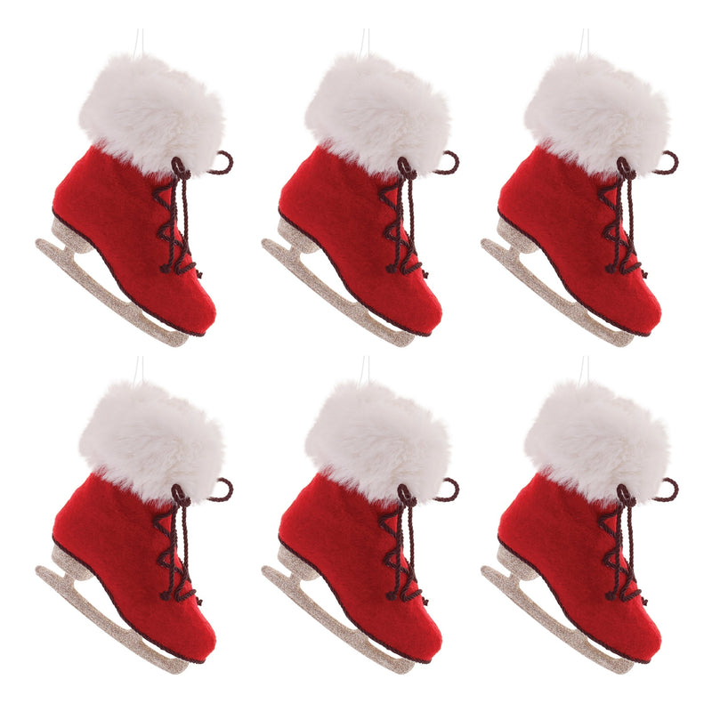 Melrose Fluffy Ice Skate Ornament (Set of 6)